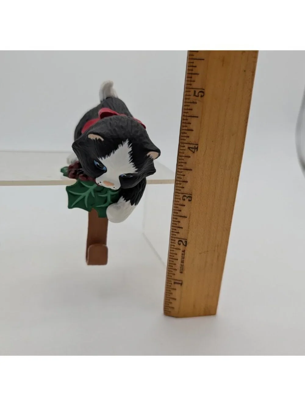 Hallmark Ornament 1988 Kitty Cat Stocking Hanger VINTAGE Black Cat Christmas